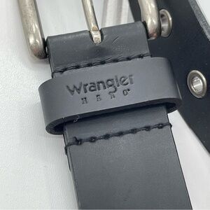 Wrangler Black Genuine Leather Western Work Belt Size 46